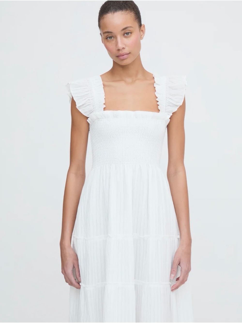Hillhouse Home Ellie White Maxi Nap Dress - Women's Skirt/Dress LIKE NEW - Picture 4 of 7